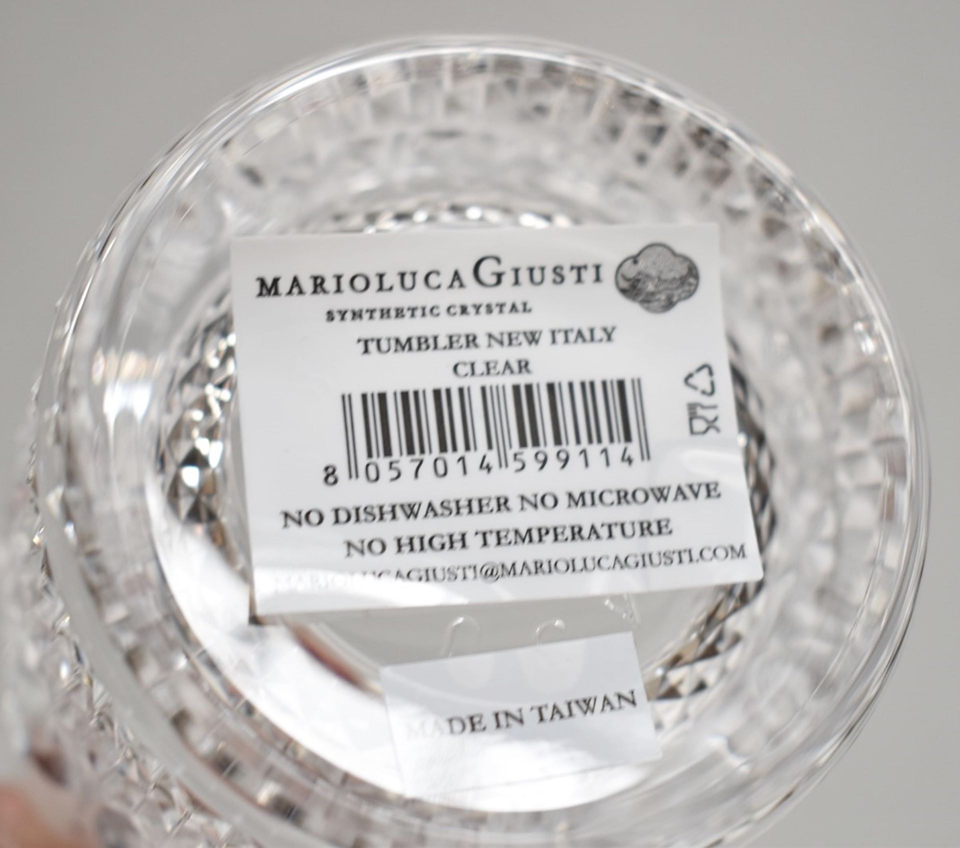 Set of 6 x MARIO LUCA GIUSTI 'Italia' Synthetic Clear Crystal Tumbler Glasses (350ml) - RRP £144.00 - Image 6 of 8