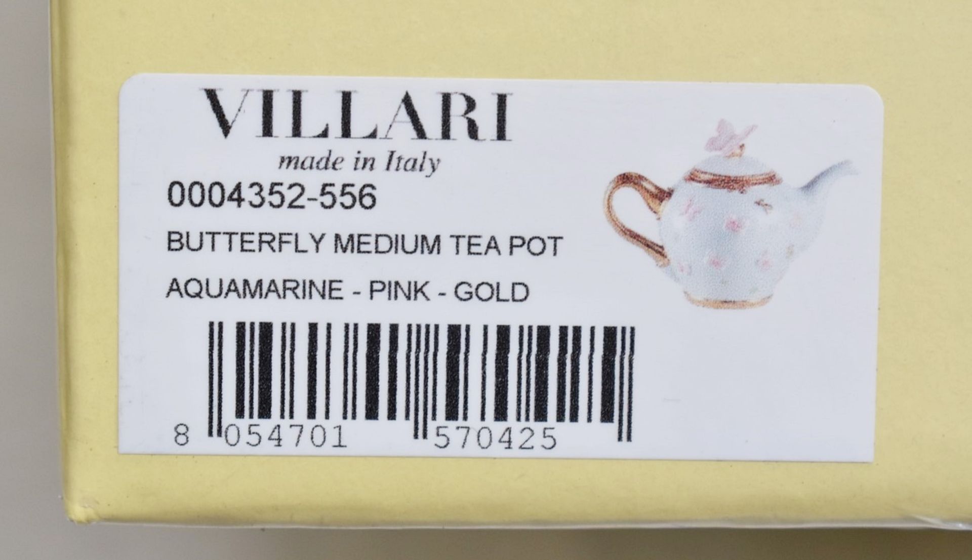 1 x VILLARI Hand-crafted Luxury Italian Porcelain Butterfly Tea Pot - Sealed/Boxed - RRP £365.00 - Image 3 of 4