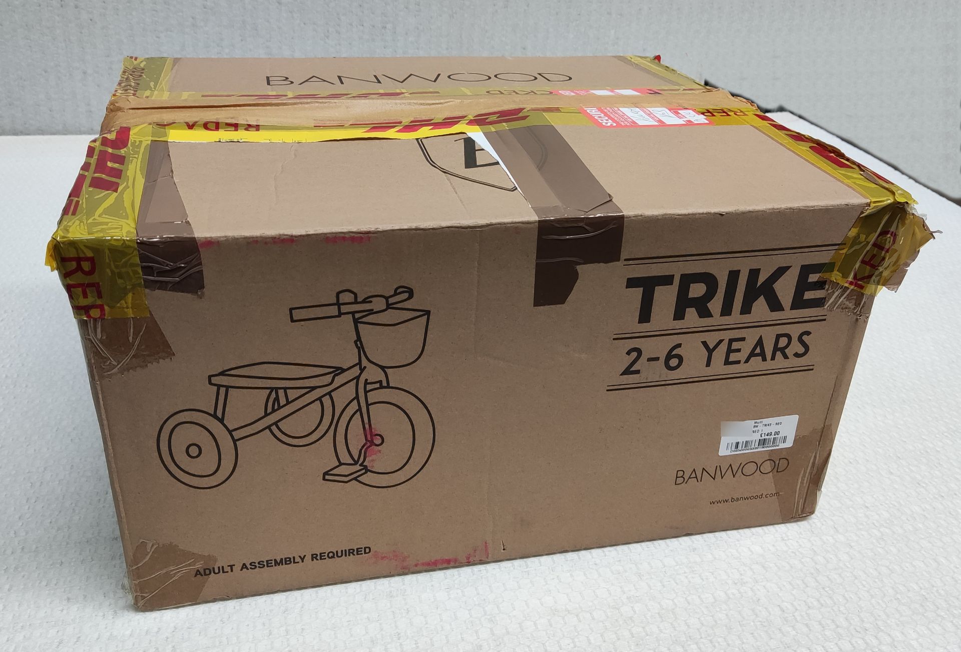 1 x BANWOOD Premium Children's Trike with Wicker Basket in Red - Original Price £149.00 - Image 3 of 5