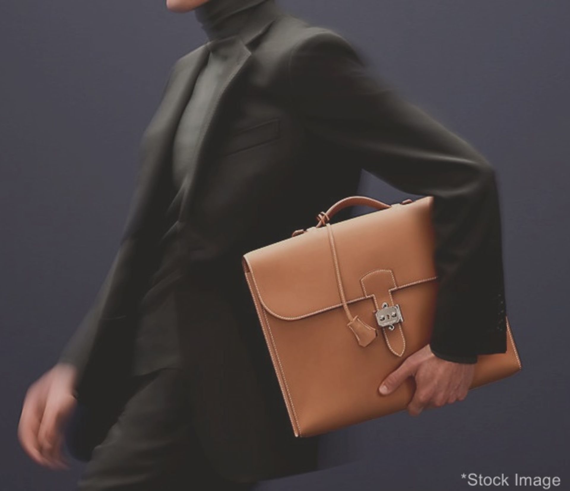 1 x HERMES 'Sac A Depeches' Briefcase in Galop d'Hermès Brown Leather & Palladium Latch-RRP £5,760