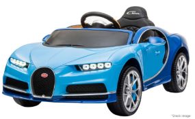 1 x RICCO BUGATTI CHIRON Licensed 12V-7A Battery Powered Child's Ride-On Car, In Blue - RRP £379.99