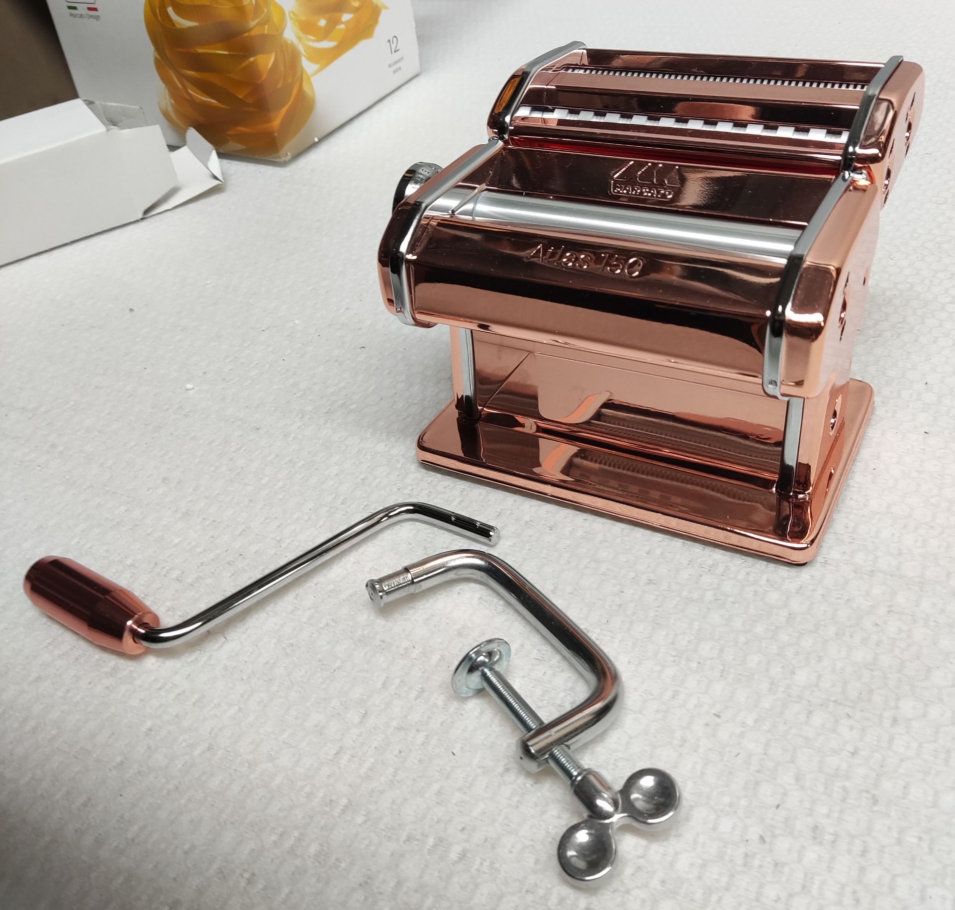 1 x MARCATO Marcato Atlas 150 Pasta Machine, Copper Steel - Original RRP £141.00 - Image 6 of 13