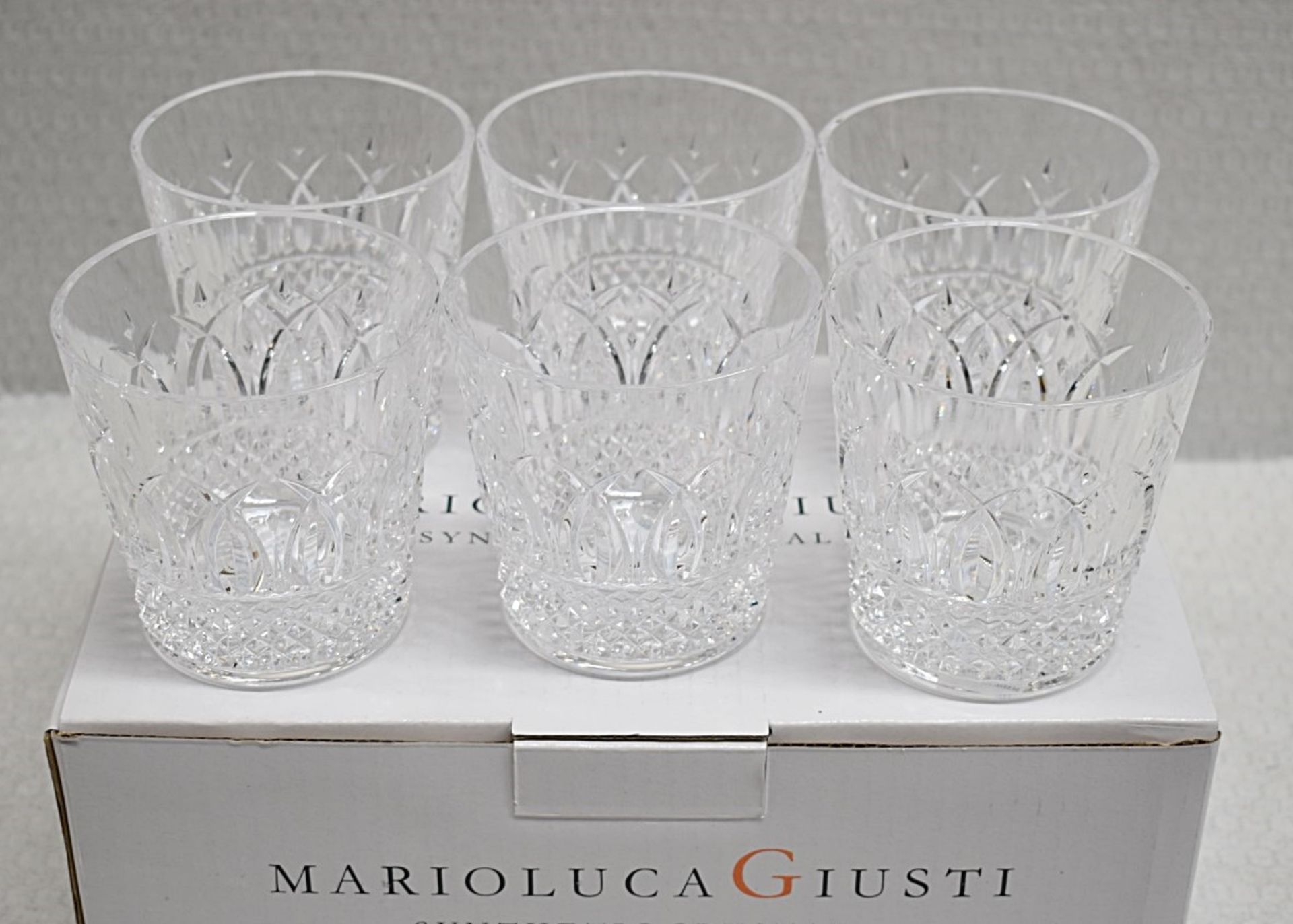 Set of 6 x MARIO LUCA GIUSTI 'Italia' Synthetic Clear Crystal Tumbler Glasses (350ml) - RRP £144.00 - Image 3 of 8