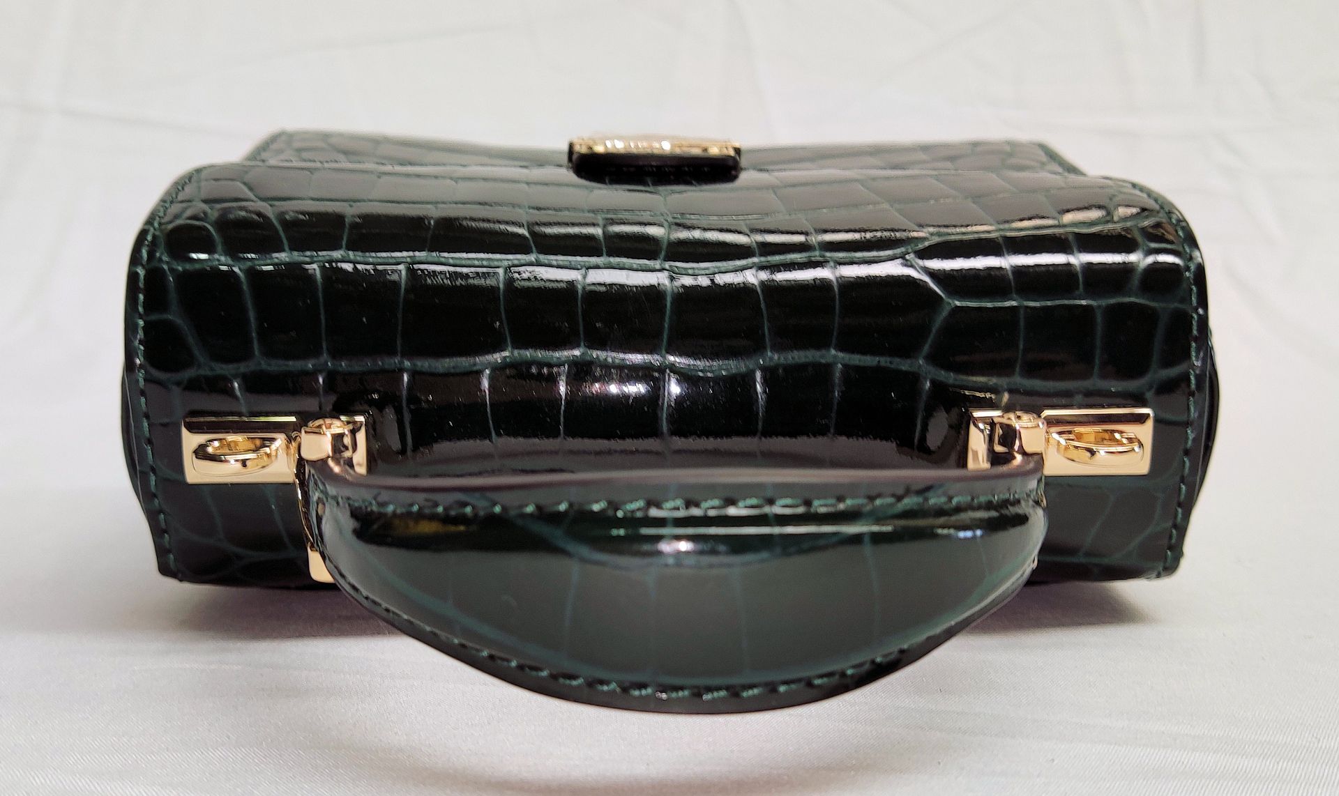 1 x ASPINAL OF LONDON Mayfair Mini Bag - Evergreen Patent Croc - Boxed - Original RRP £495 - Ref: - Image 9 of 21