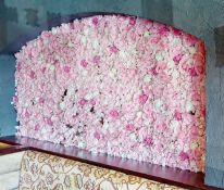 1 x Artificial Mixed Rose Flower Wall Panel - Approx Size: 180 x 100 cms