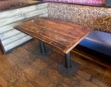 5 x Assorted Rectangular Restaurant Dining Tables - Includes Distressed Finishes and Inlaid Tops
