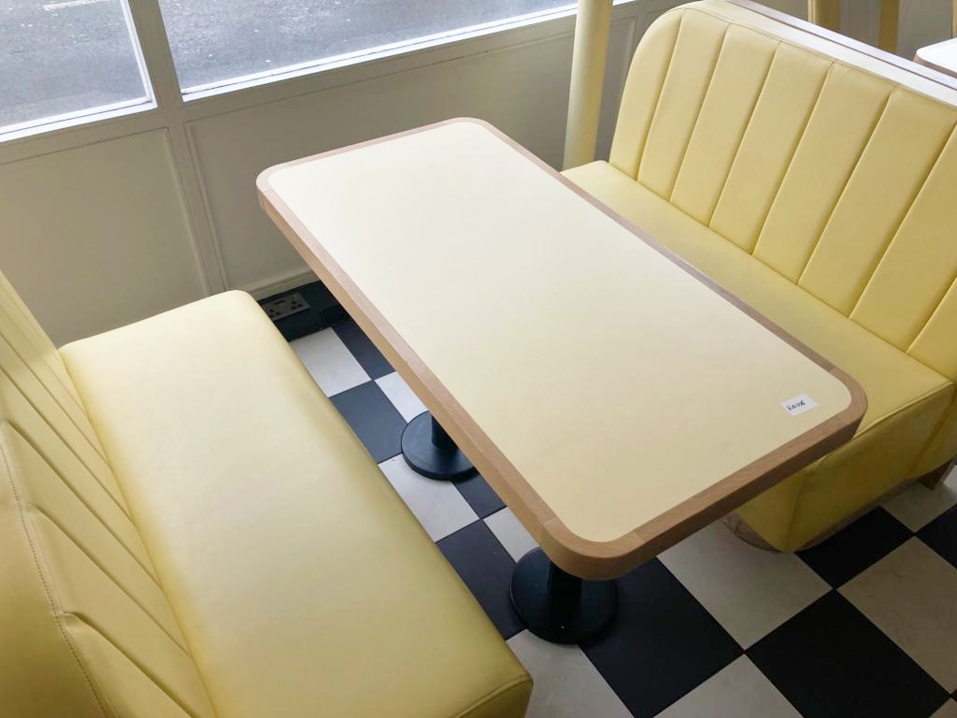 1 x Collection of Restaurant Seating Benches and Tables - Features a Light Wood and Faux Leather - Image 7 of 11
