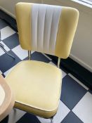8 x Restaurant Dining Chairs With Chrome Bases and Faux Leather Upholstery Finished in Lemon and