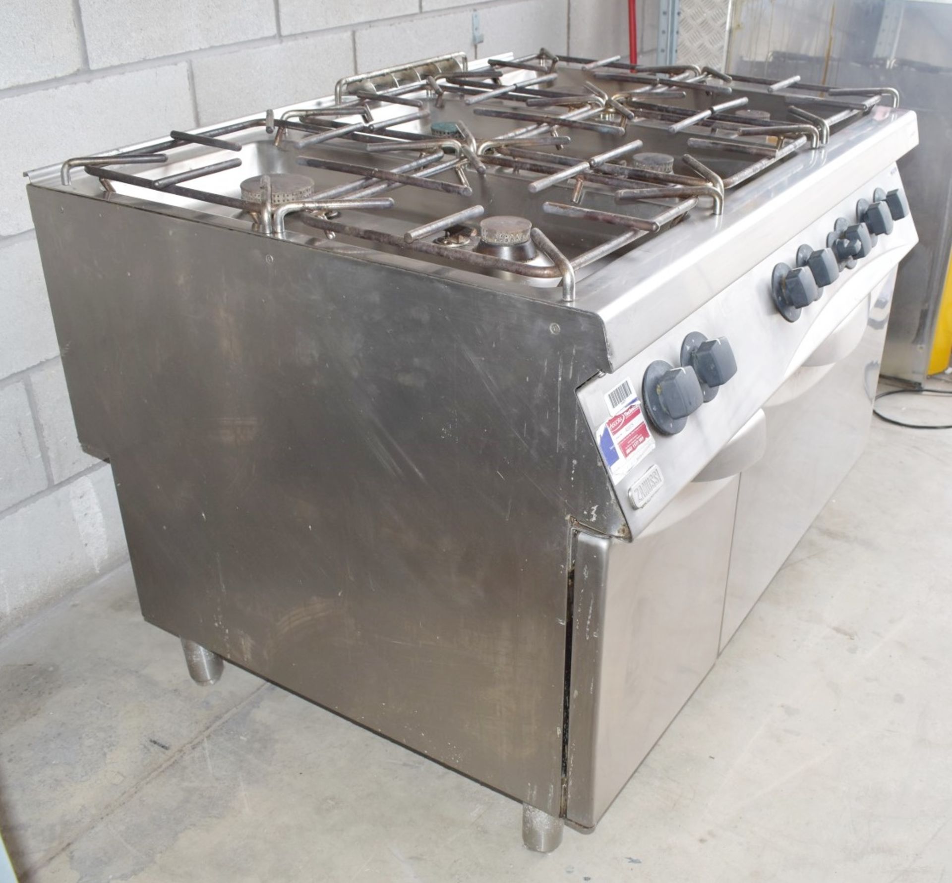 1 x Zanussi 6 Burner Gas Range Cooker with a Stainless Steel Exterior - Image 12 of 18