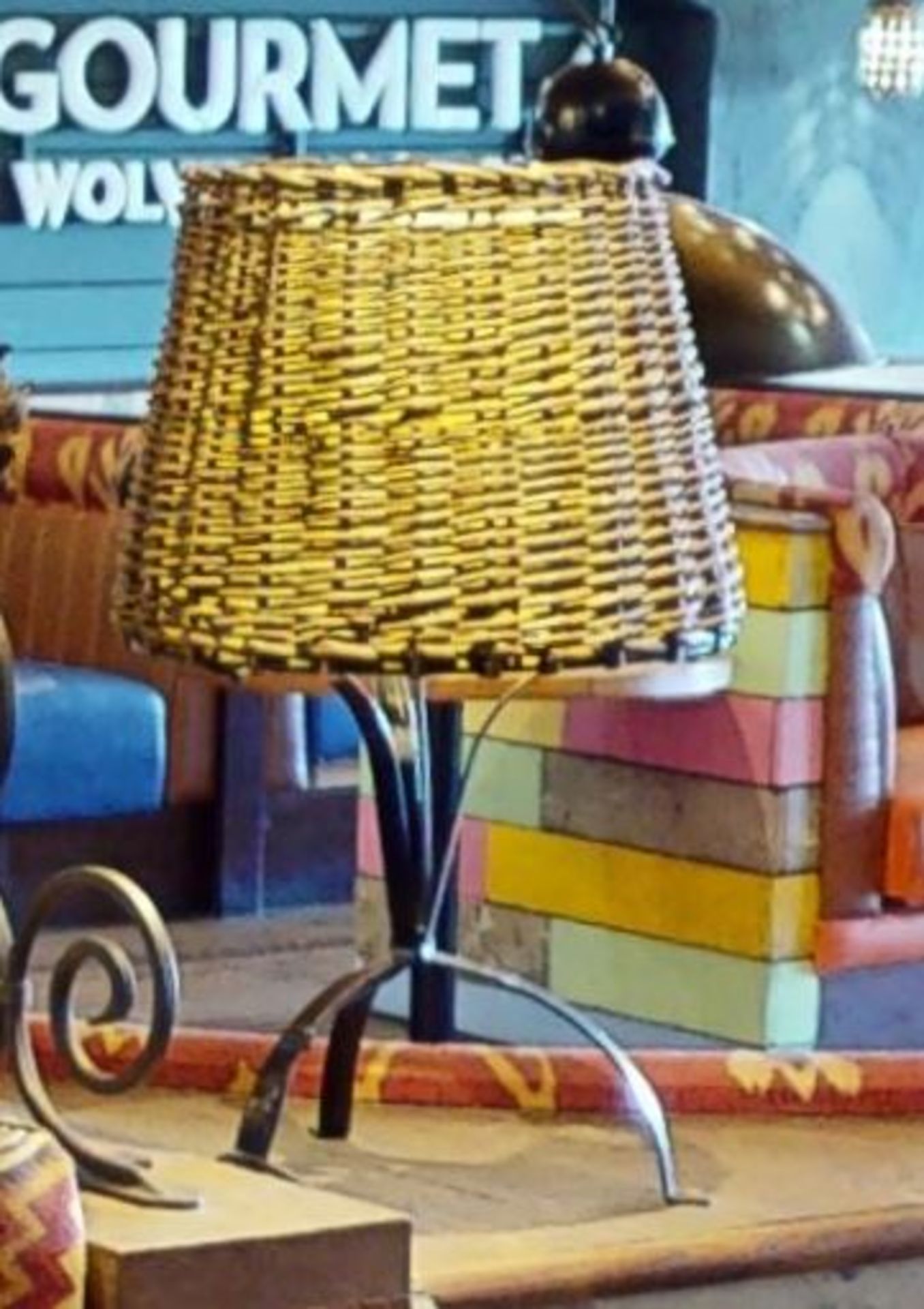 3 x Table Lamps With Wicker Shades - Image 2 of 3