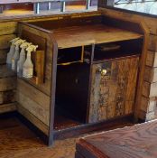 1 x Dumb Waiter Station With a Rustic Wooden Finish