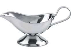 30 x Stainless Steel Sauce & Gravy Boats - Size: 130mm Wide Without Handle