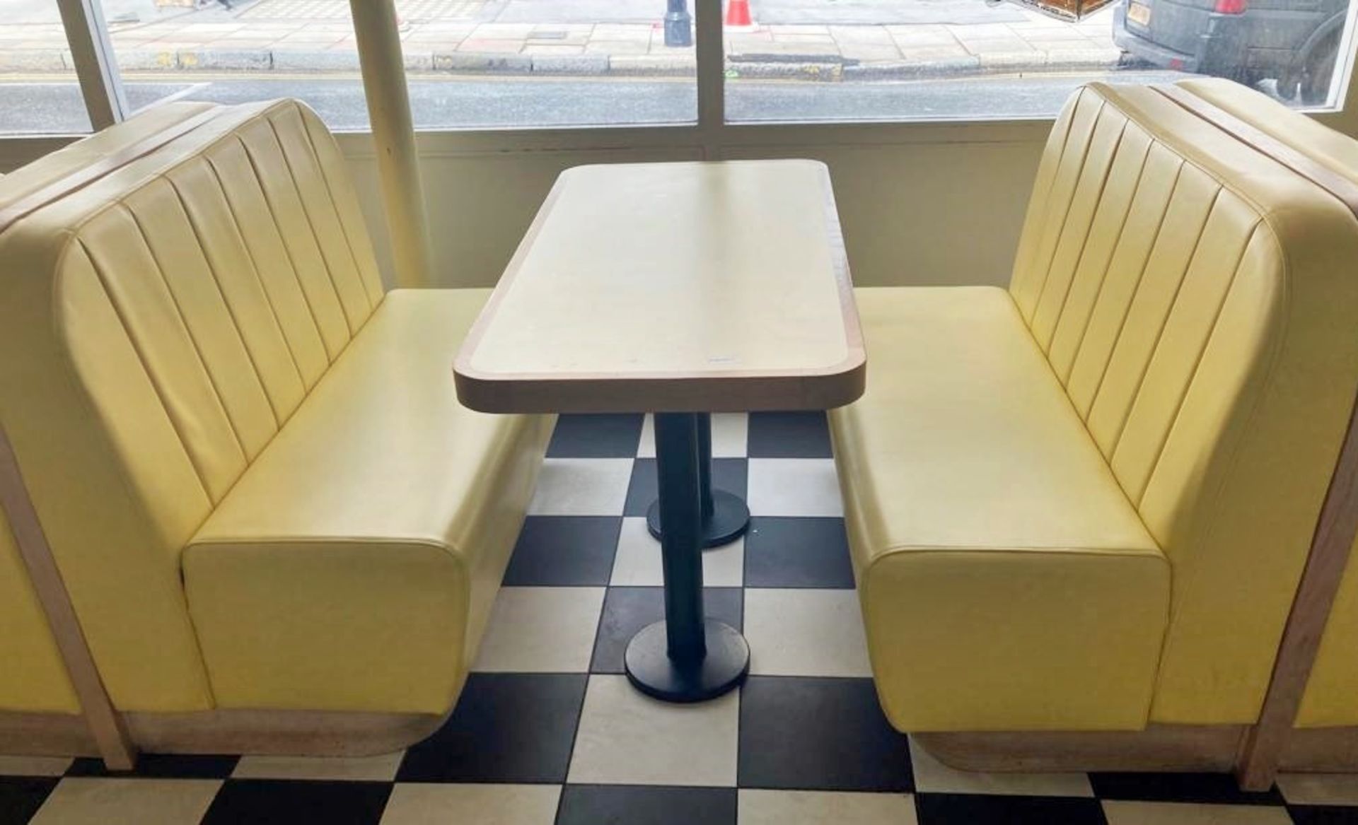 1 x Collection of Restaurant Seating Benches and Tables - Features a Light Wood and Faux Leather - Image 4 of 11