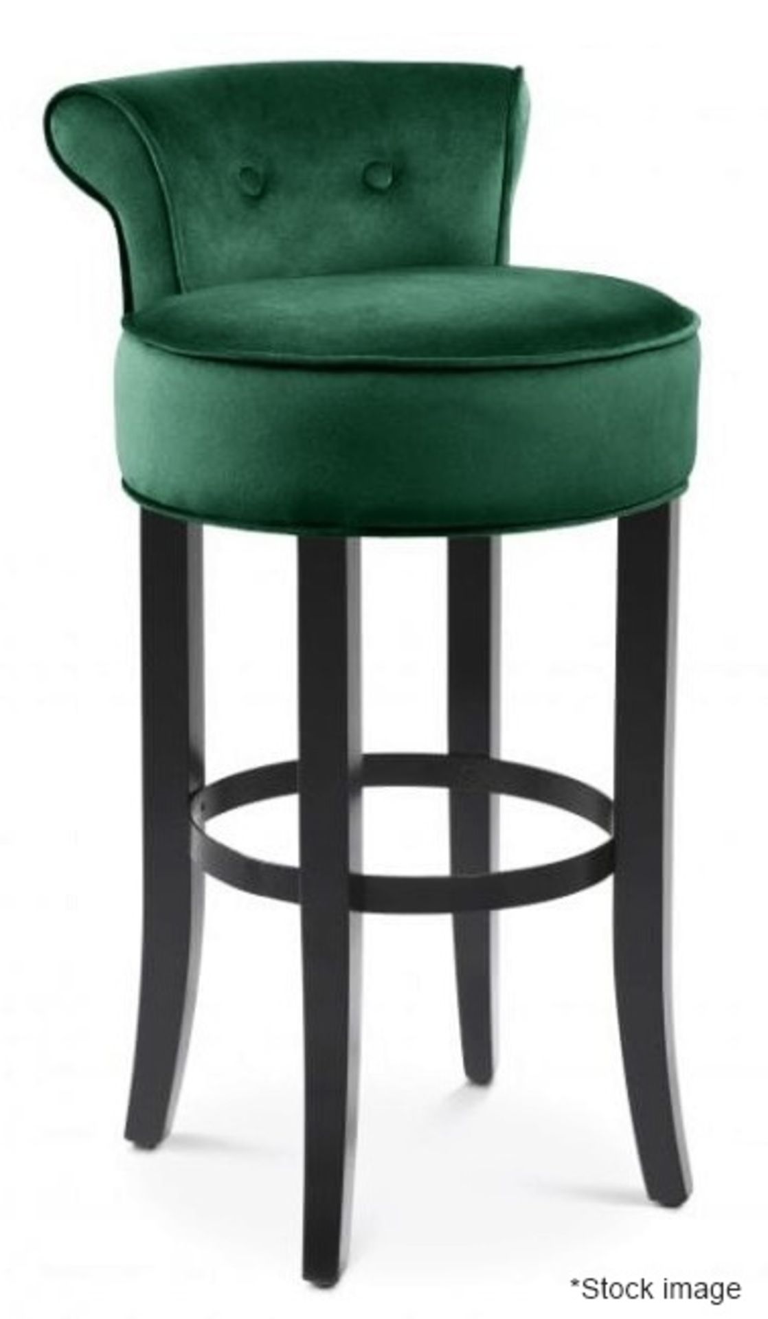 1 x EICHHOLTZ 'Sophia Loren' Bar Stool With Roche Dark Green Velvet Upholstery - RRP £835.00