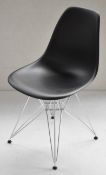1 x VITRA Eames DSR Designer Plastic Chair In Black & Chrome - Original RRP £290.00