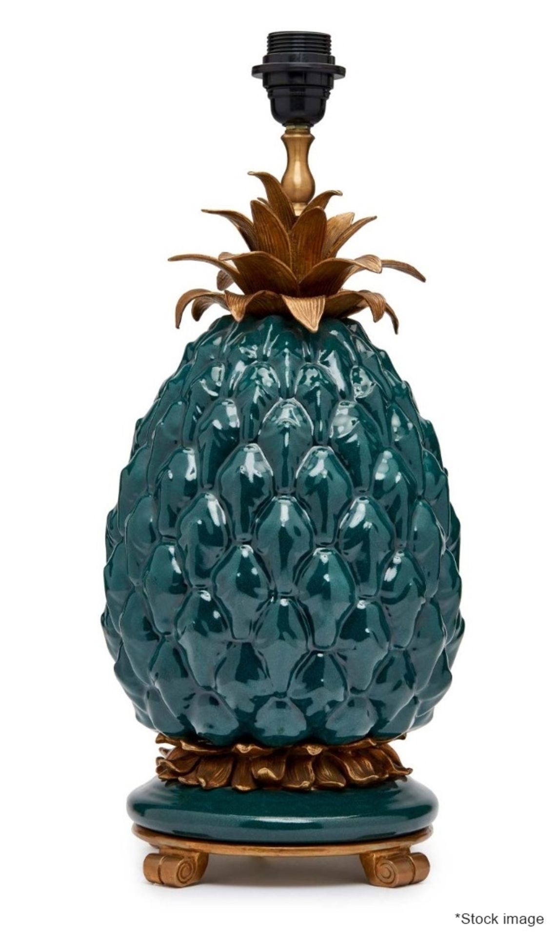 1 x HOUSE OF HACKNEY 'Ananas' Ceramic Pineapple Lamp Stand Petrol - Original RRP £545.00 - Ref: - Image 2 of 7