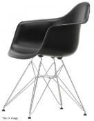 1 x VITRA Eames DAR Designer Plastic Armchair In Black & Chrome -  Original RRP £460.00