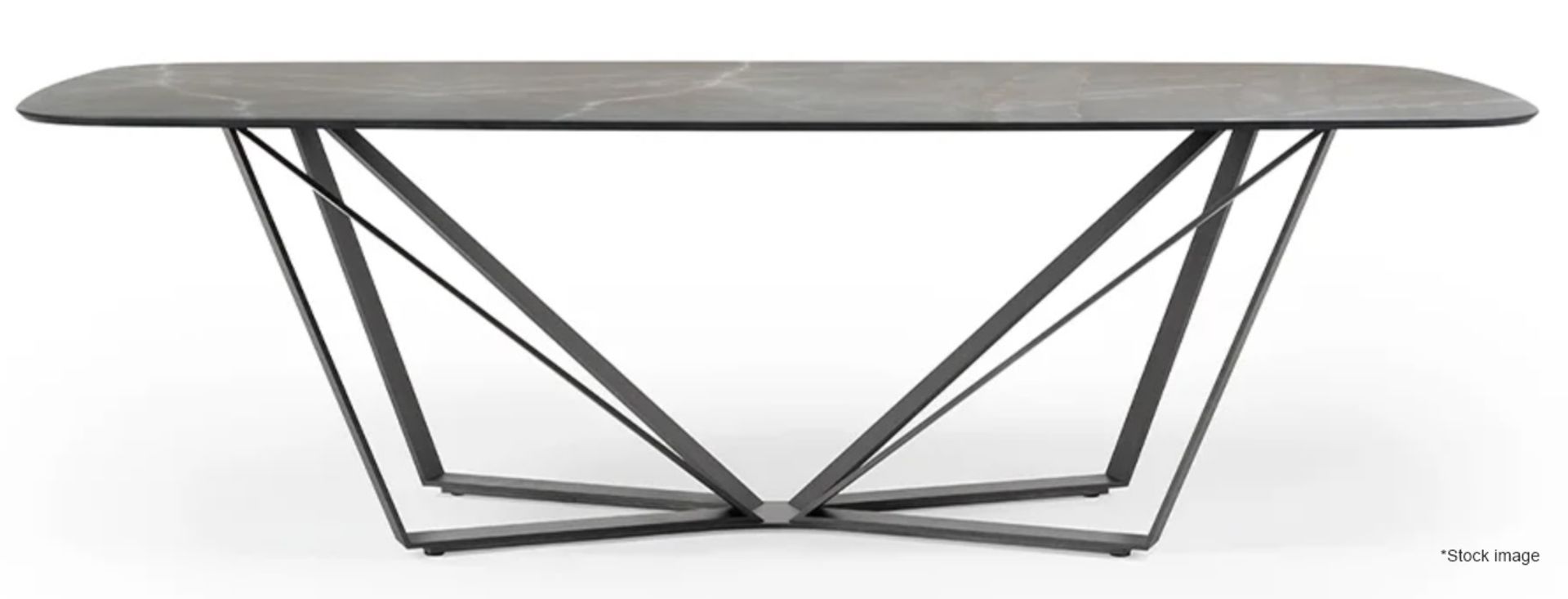 1 x REFLEX 'Papillon 72' Designer Table Base with a Satin Titanium Finish - Original RRP £2,150