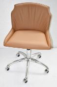 1 x CATTELAN ITALIA 'Tyler' Designer Italian Leather Upholstered Swivel Chair - RRP £845.00
