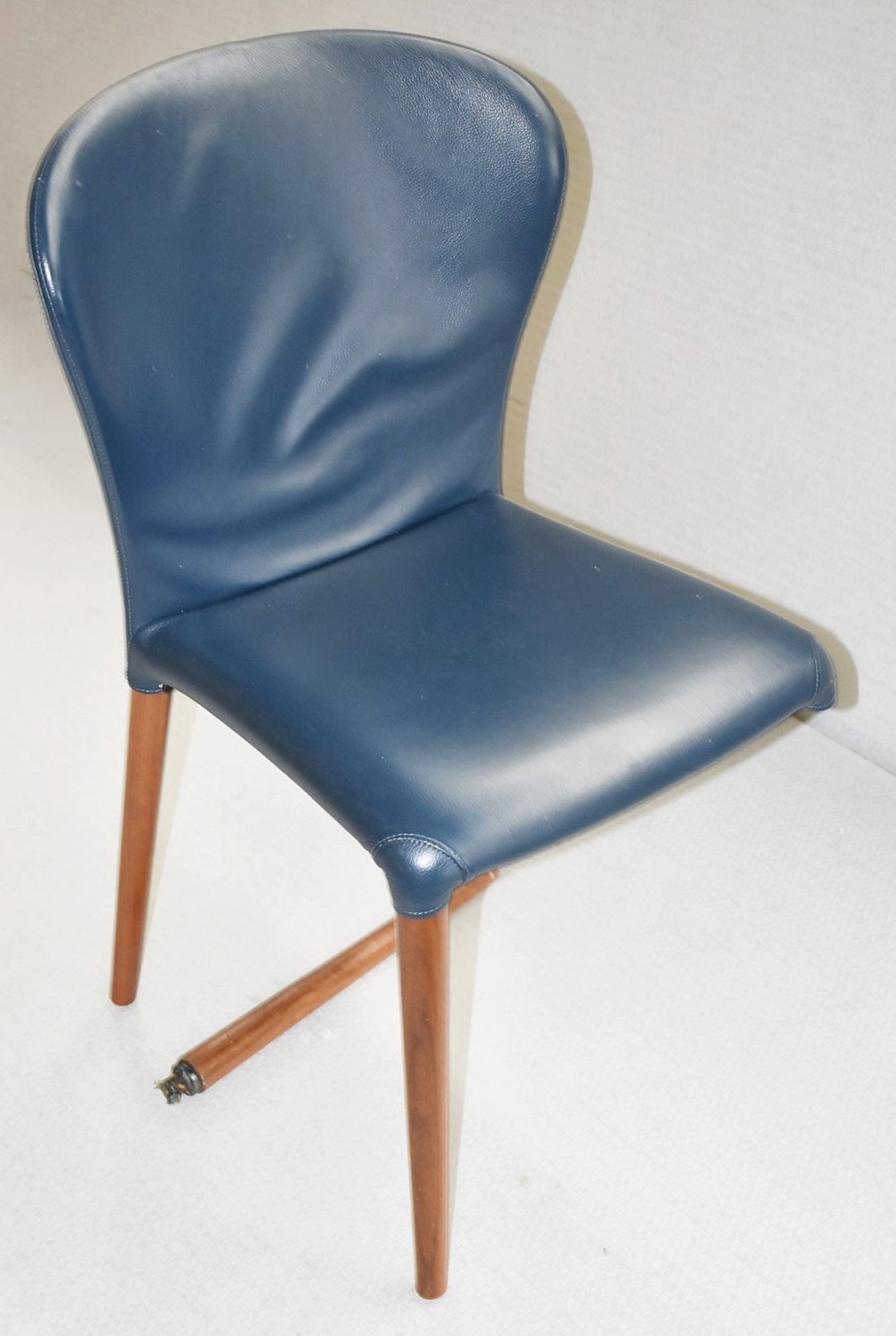 1 x PORADA 'Astrid' Italian Designer Leather Upholstered Chair, In Blue - Original RRP £1,110 - Image 4 of 5