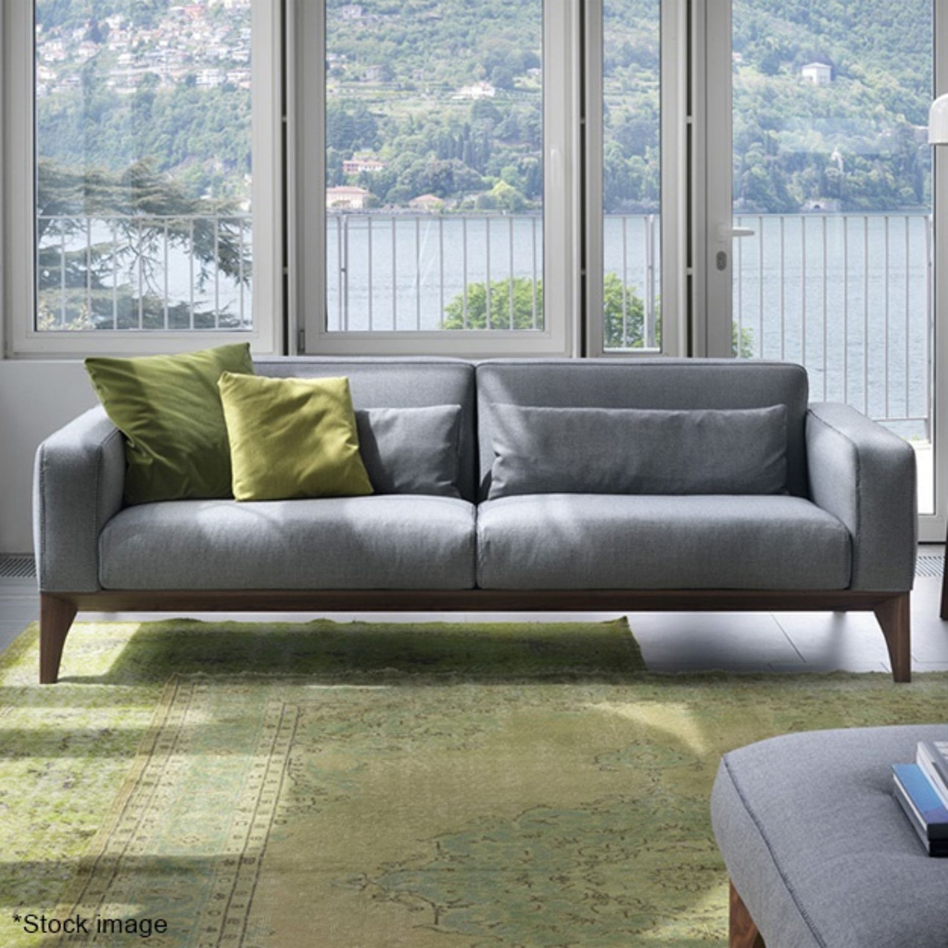 1 x PORADA 'Fellow' Designer Upholstered 2.2-Metre Sofa with a Canaletto Walnut Frame - RRP £7,450