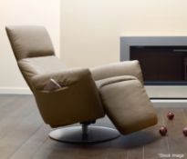 1 x POLTRONA FRAU Pillows Luxury Leather Upholstered Battery Powered Armchair - Original RRP £3,329