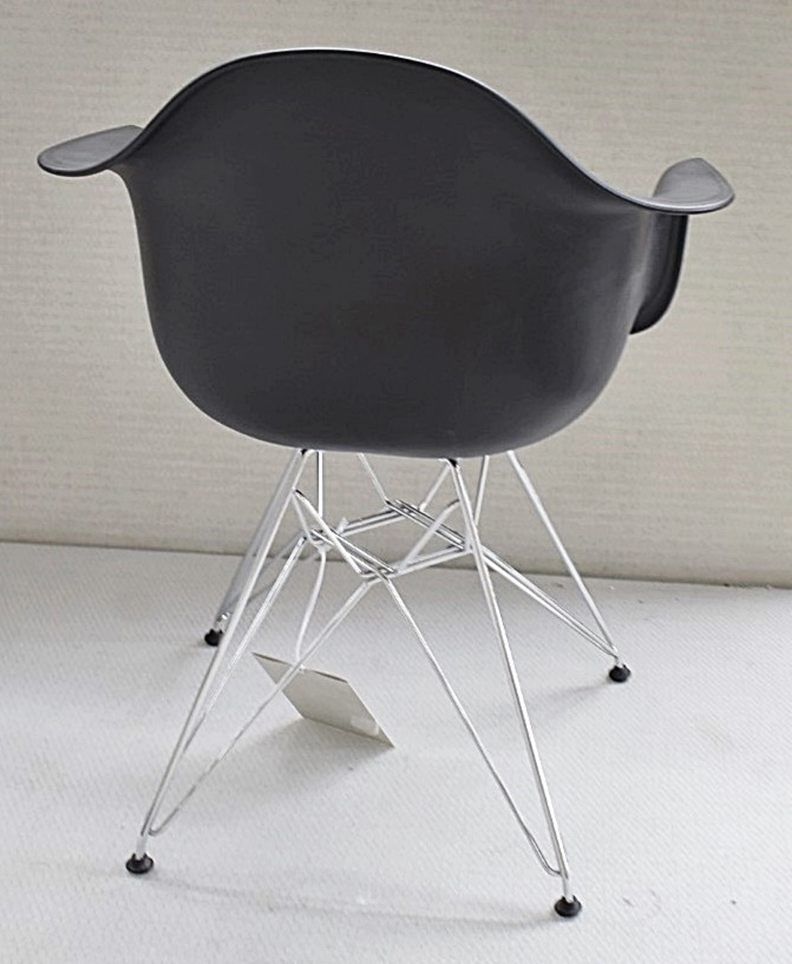 1 x VITRA Eames DAR Designer Plastic Armchair In Black & Chrome -  Original RRP £460.00 - Image 3 of 5