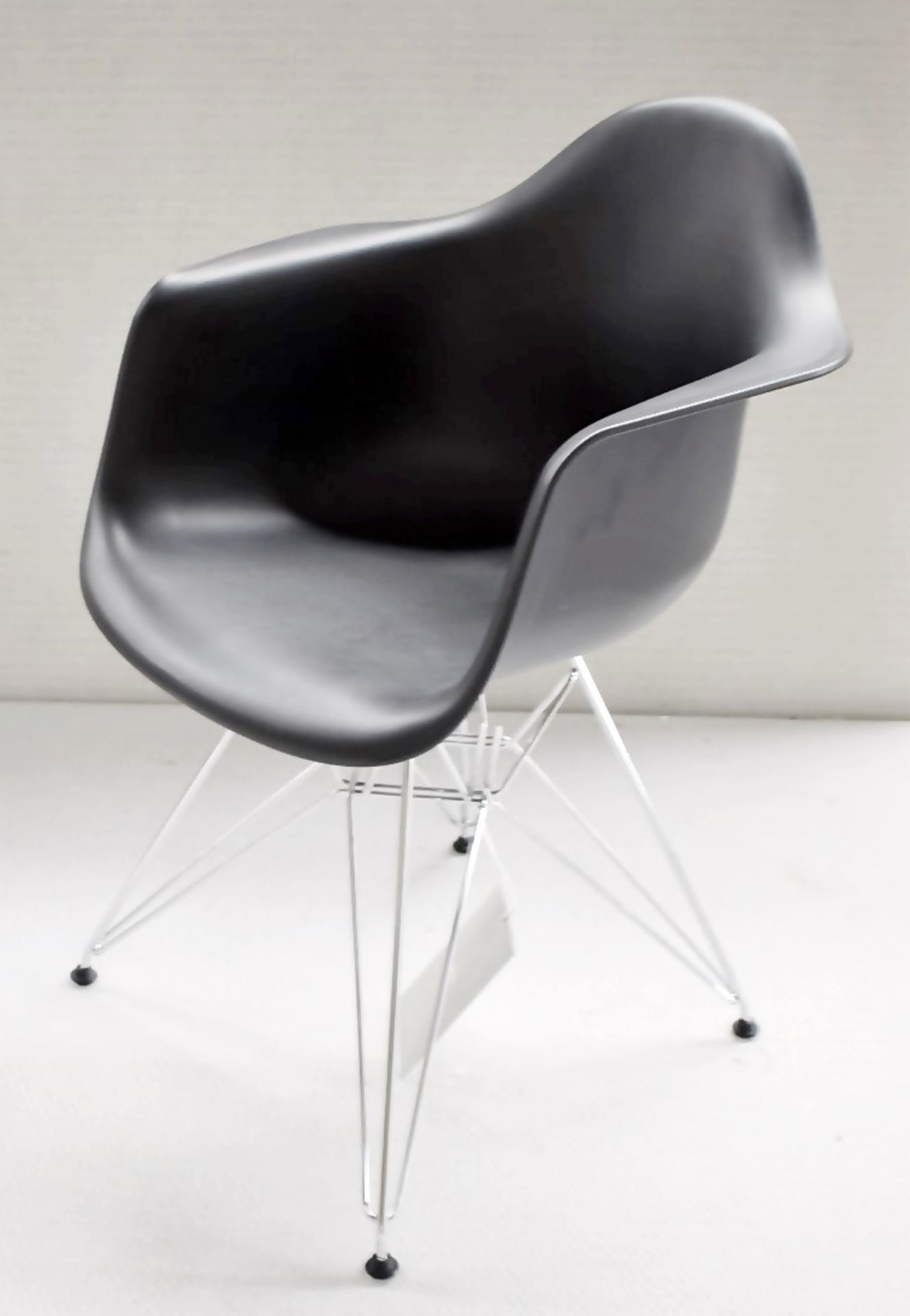 1 x VITRA Eames DAR Designer Plastic Armchair In Black & Chrome -  Original RRP £460.00 - Image 2 of 5
