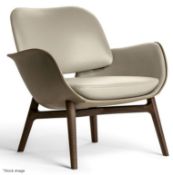 1 x POLTRONA FRAU 'Martha' Designer Leather Upholstered Armchair In Pebble Grey - RRP £3,780