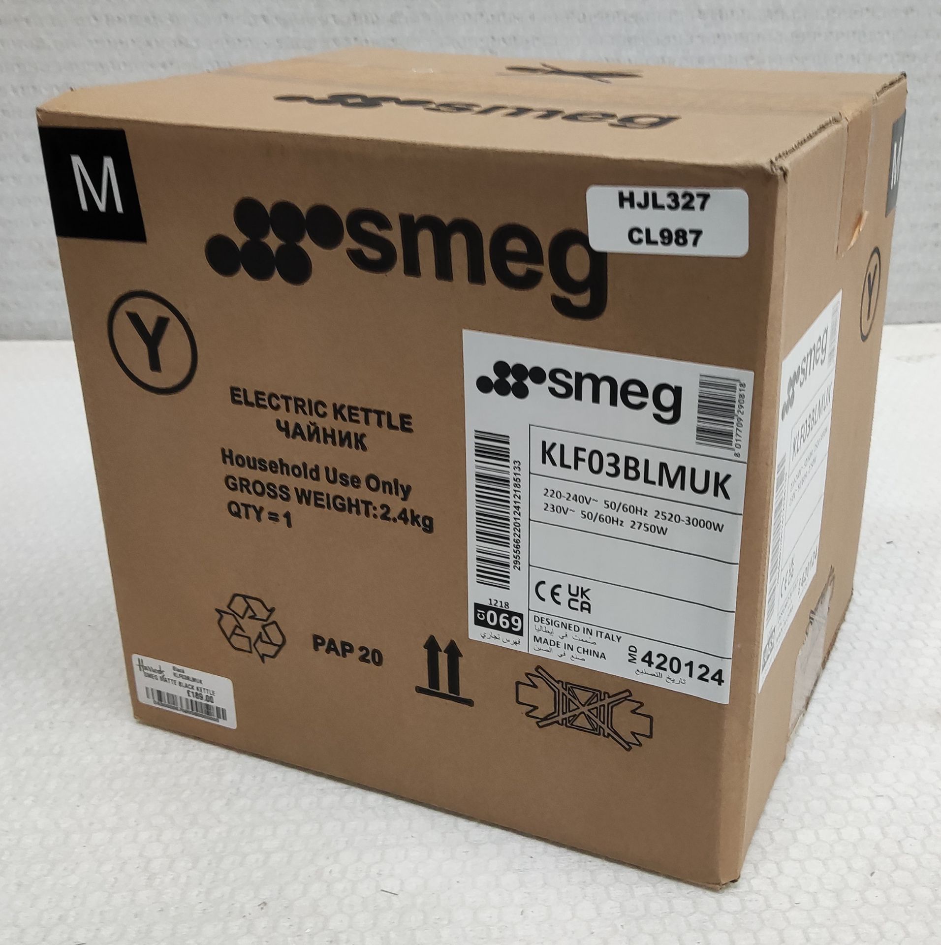 1 x SMEG Matte Black Cordless 1.7L 50's Style Kettle - Boxed - Klf03Blmuk - Original RRP £189 - Ref: - Image 11 of 12