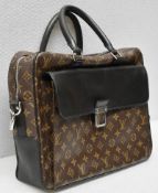 1 x LOUIS VUITTON Monogram Macassar Magnetic Messenger Bag In Black And Brown Leather - RRP £1,310