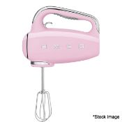 1 x SMEG 50's Style Pink Electric Hand Mixer + 6 Attachments - Boxed - Original RRP £149.95 - Ref: