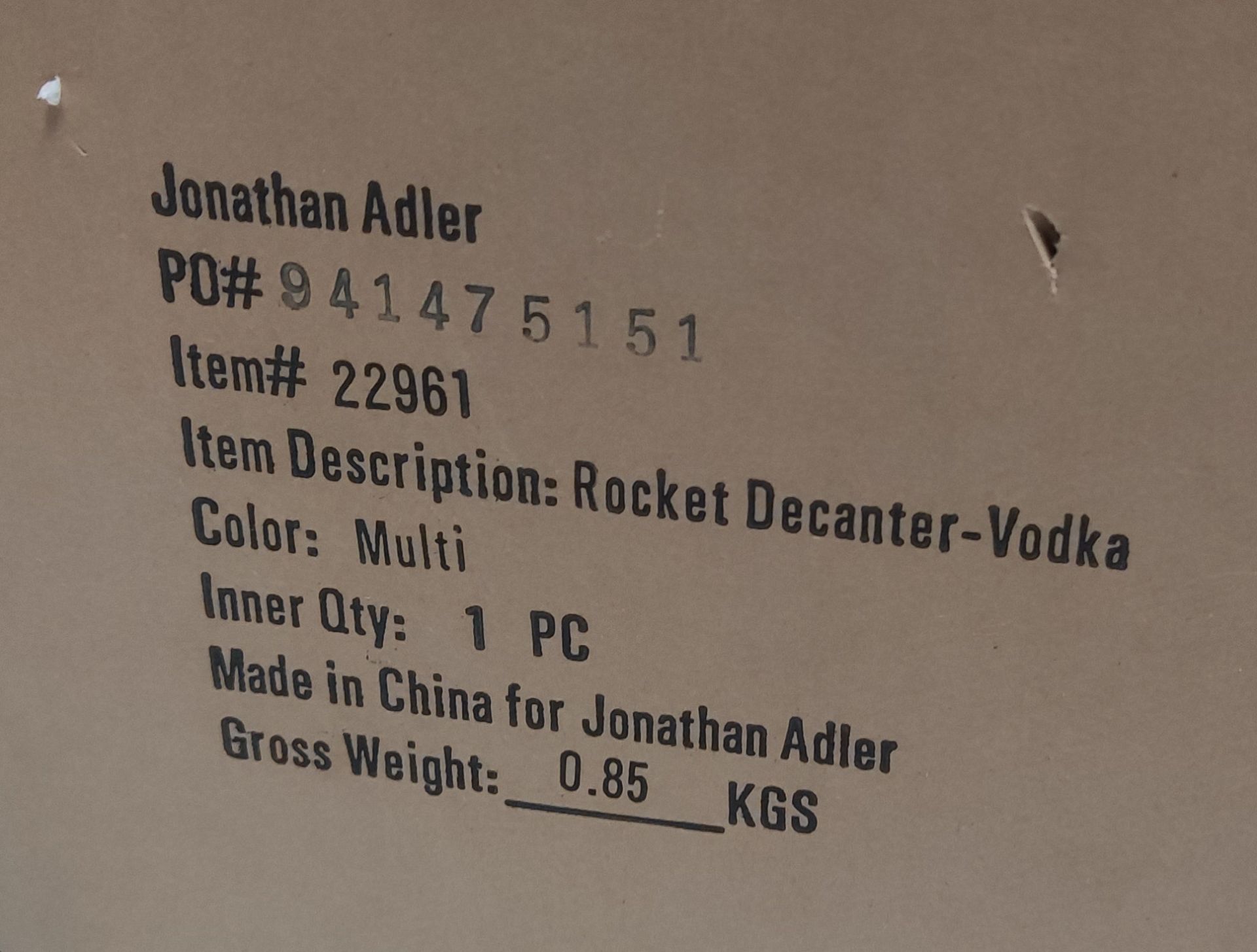 1 x JONATHAN ADLER 'Vodka Rocket' Luxurious Porcelain Decanter - Original RRP £215.00 - Image 3 of 9