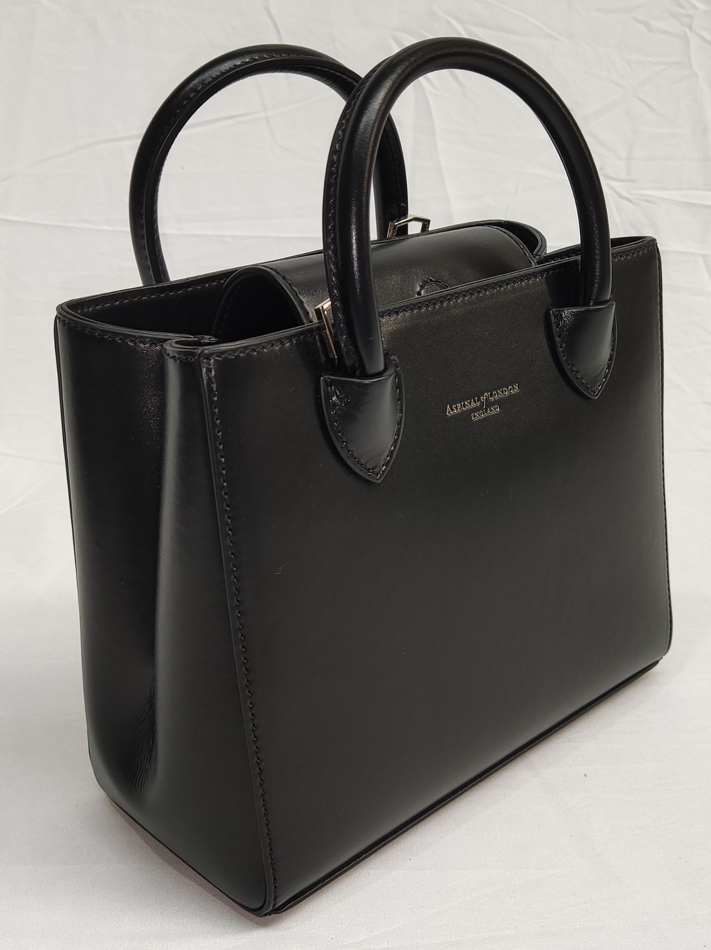 1 x ASPINAL OF LONDON Mini Madison Tote In Smooth Black - Boxed - Original RRP £495 - Ref: 7242894/ - Image 2 of 20
