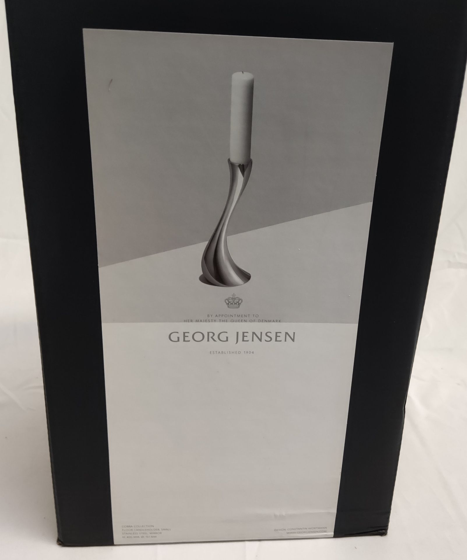 1 x GEORG JENSEN Соbra Collection Floor Candleholder, Small In Stainless Steel With A Mirror - Image 5 of 20