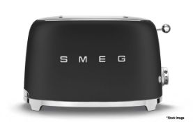 1 x SMEG Matte Black 50's Style 2-Slice Toaster - Boxed - Original RRP £189 - Ref: 6768939/HJL330/