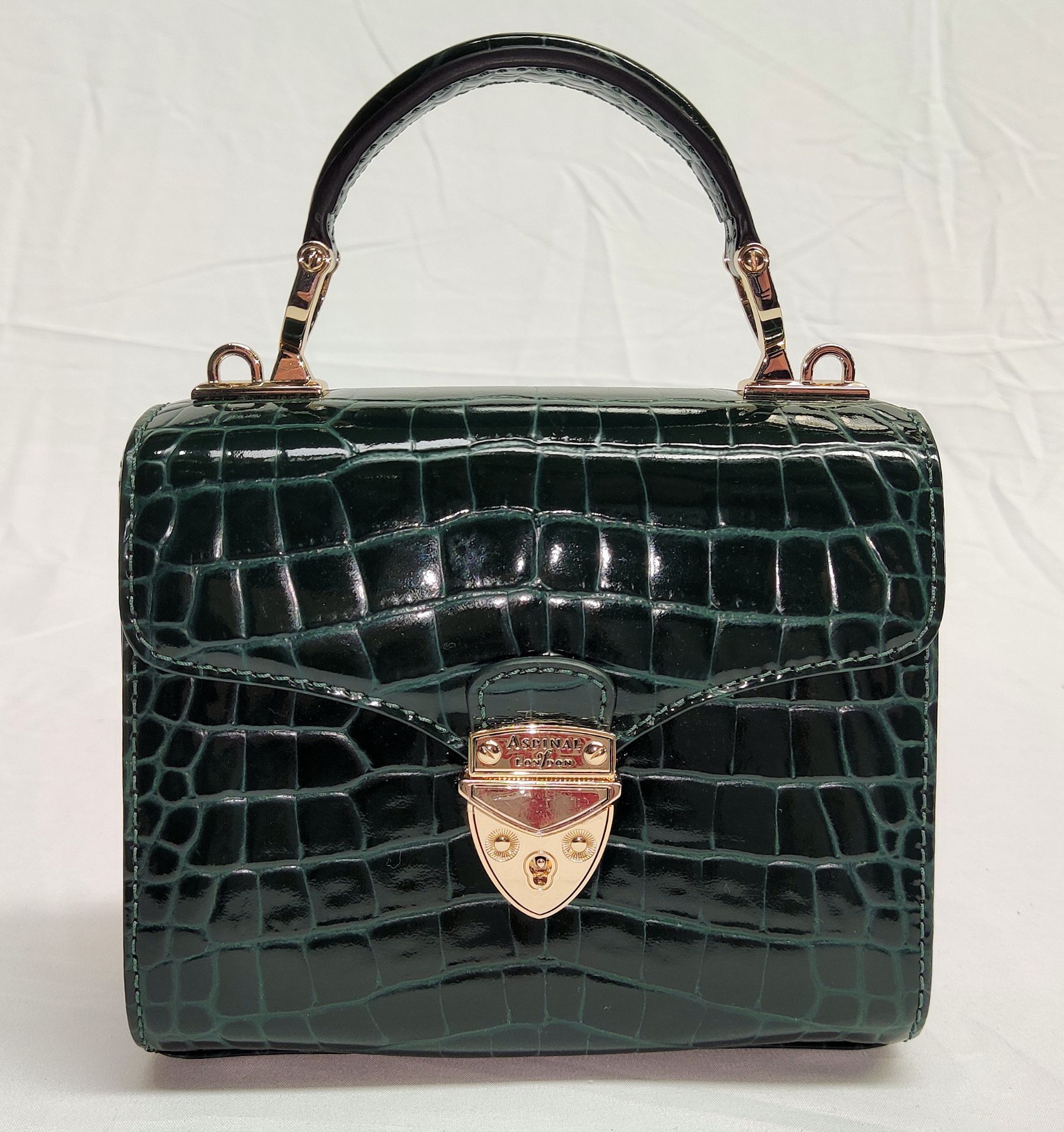 1 x ASPINAL OF LONDON Mayfair Mini Bag - Evergreen Patent Croc - Boxed - Original RRP £495 - Ref: - Image 4 of 21