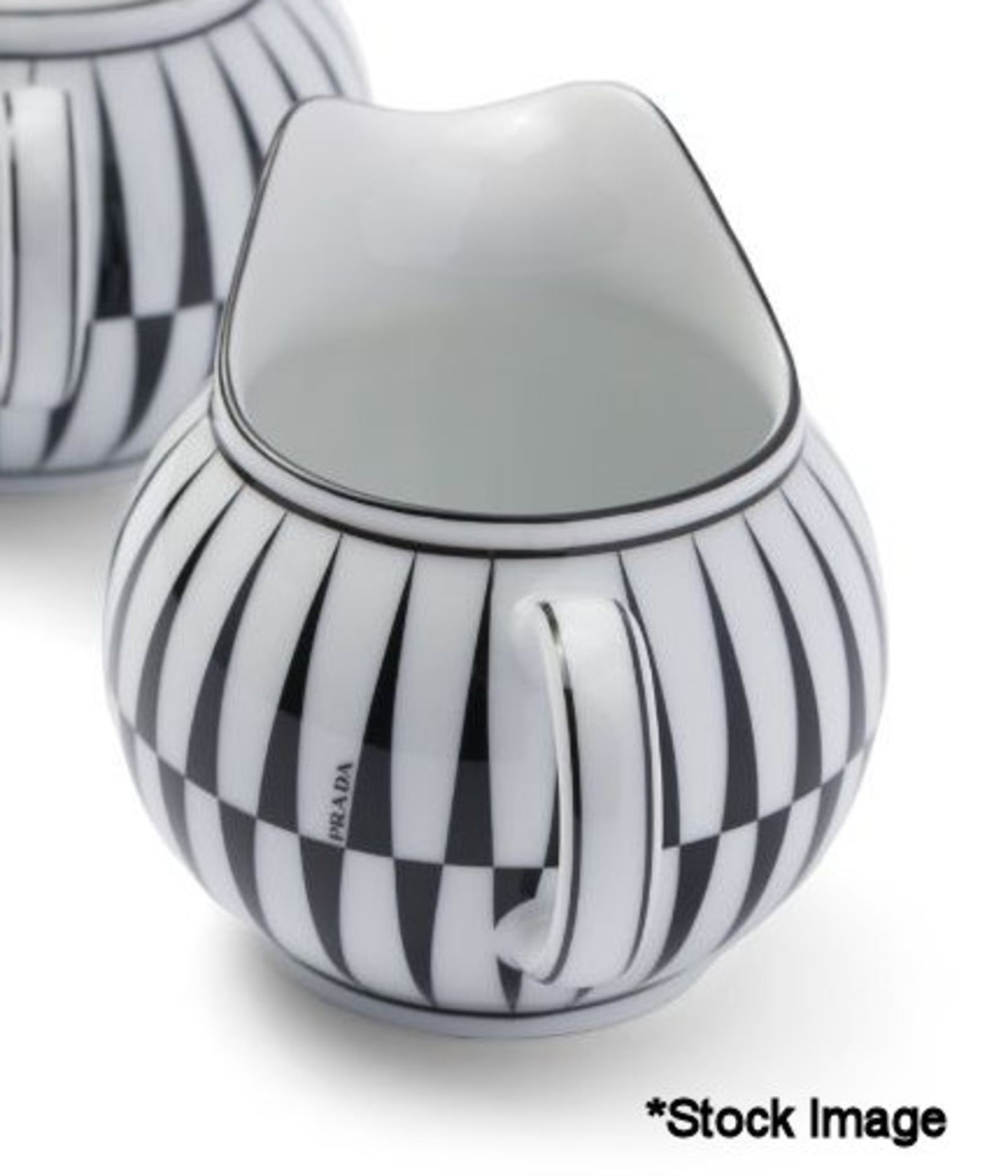 1 x PRADA Porcelain Creamer Jug In Black And White - RRP £360.00