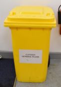 1 x Wheelie Waste Bin in Yellow - 240 Litre - Previously Used Indoors Only Good Clean Condition