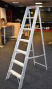 1 x Set of 7 Tread Aluminium Step Ladders by Titan - 130kg Duty Rated