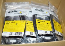 40 x StarTech USB A to Left Angle B 2m Printer Cables - New in Packets - Ref: AC111 GFMR - CL646 -