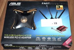 1 x Asus PCE-AC88 Dual Band AC3100 Wireless PCI-E Adaptor - New Boxed Stock With Accessories