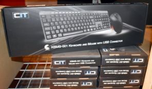 9 x CIT Keyboard and Mouse Sets With USB Connection - KBMS-001 - New Boxed Stock