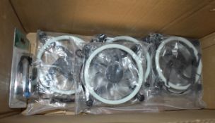5 x PC Gaming Case 120mm Cooling Fans - Dual-Ring LED - New Stock in Packets