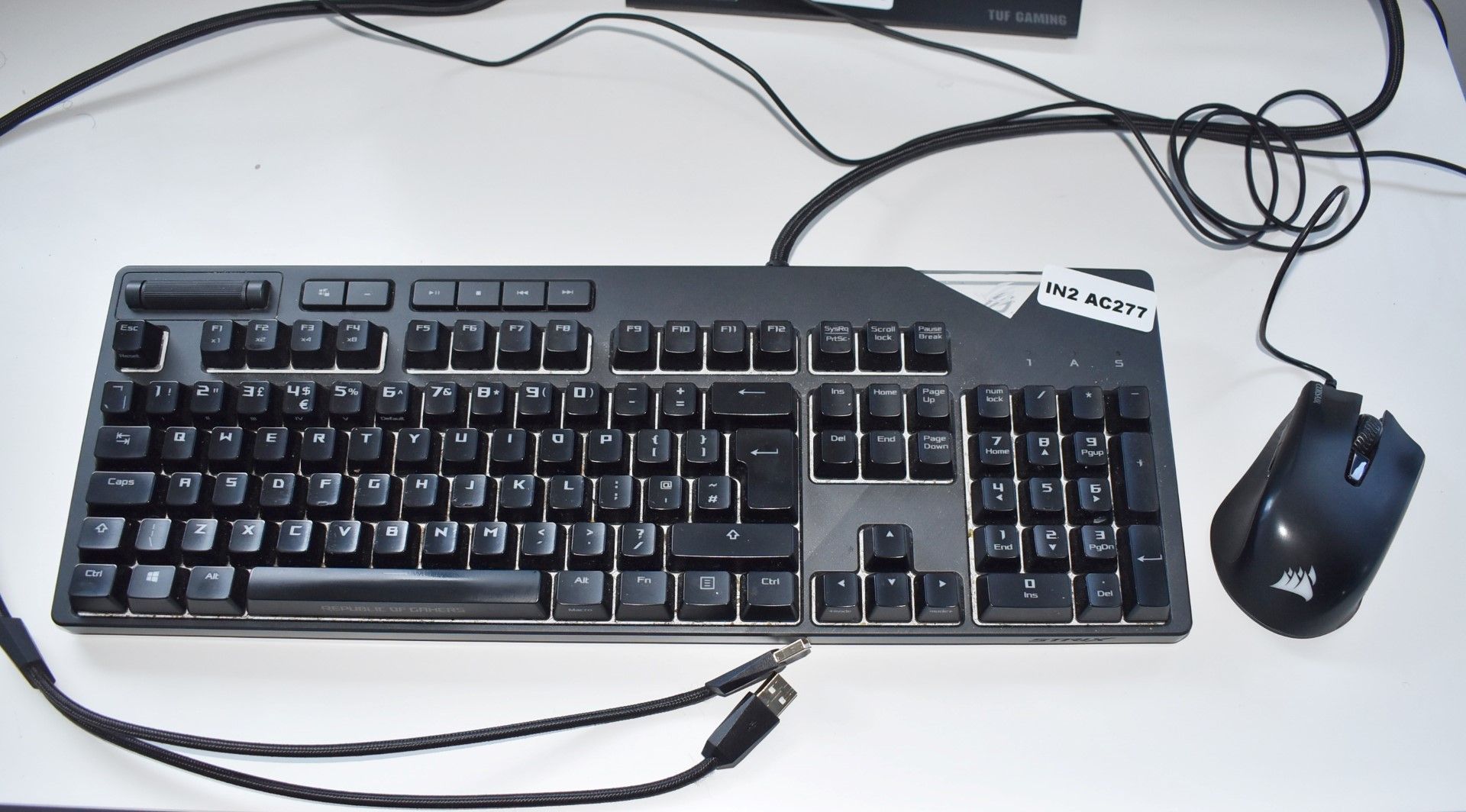 1 x Corsair XA01 Wired RGB Gaming Keyboard and Harpoon Mouse - Office Use Only