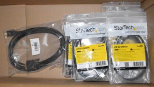 15 x StarTech USB A to Left Angle B 1m Printer Cables - New in Packets - Ref: AC106 GFMR - CL646 -