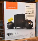 1 x Creative Pebble Plus 2.1 USB Desktop Speakers With Subwoofer - New Boxed Stock