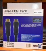1 x Newlink Active High Speed HDMI Cable With Ethernet - 20 Meter - Supports Ultra HD 4K and 2K