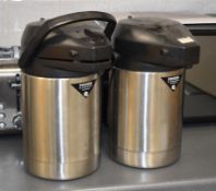 2 x Stainless Steel Hot Water Vacuum Jugs by Pioneer