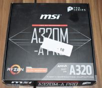 1 x MSI A320M-A Pro AM4 Ryzen Motherboard - Open Boxed Stock With Accessories -